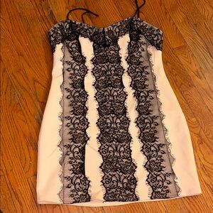 TopShop Pink and Black Lace Dress
